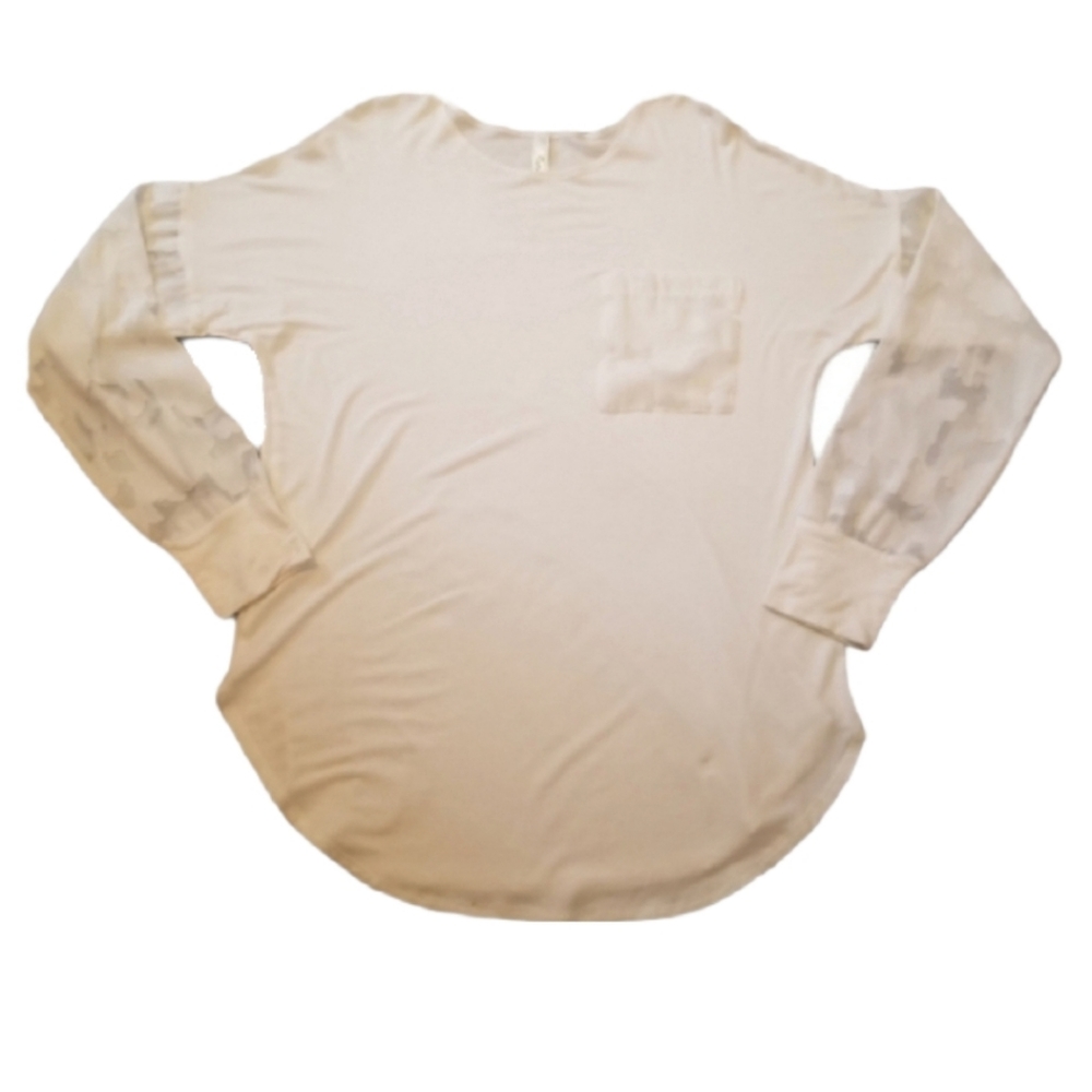 Rachel Kate women's White blouse floral lace sleeves